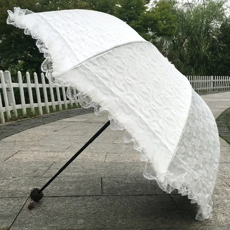 Lace Umbrella Rain Women Vintage Sunshade Sun UV Parasol Portable Travel Female Princess Wedding Paraguas Travel photography 파라솔