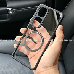 Magnetic Case For Honor 90 Case For MagSafe Transparent Phone Back Cover For Honor90 5G Silicone Protect Shell Shockproof Bumper