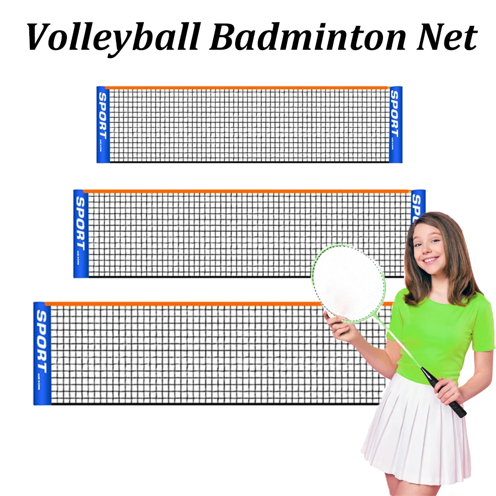 Portable Badminton Net for Tennis Volleyball Training Foldable Nylon Net for Indoor Outdoor Court Garden Beach Backyard Use