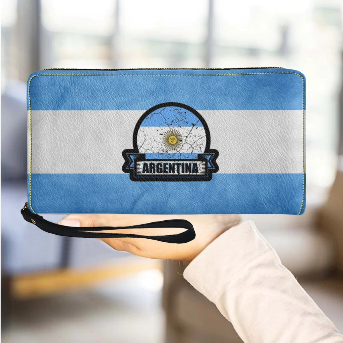 

Creative Argentine Flag Luxury Design Ladies Wallet Multi-Card Storage Bag Fashion Portable Travel Coin Purse Passport Holder