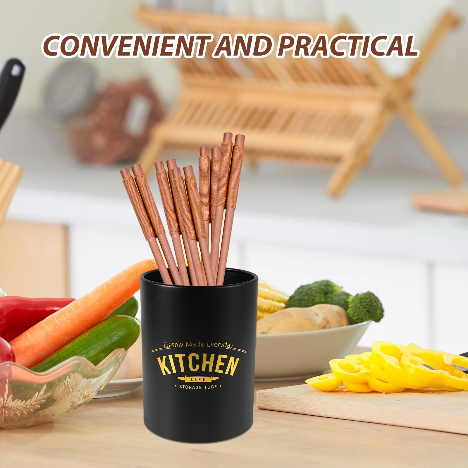 

Kitchen Utensil Holder Cutlery Organizer Compact Storage Rack Countertop Chopstick Fork Spoon Basket Kitchen Tools Holder