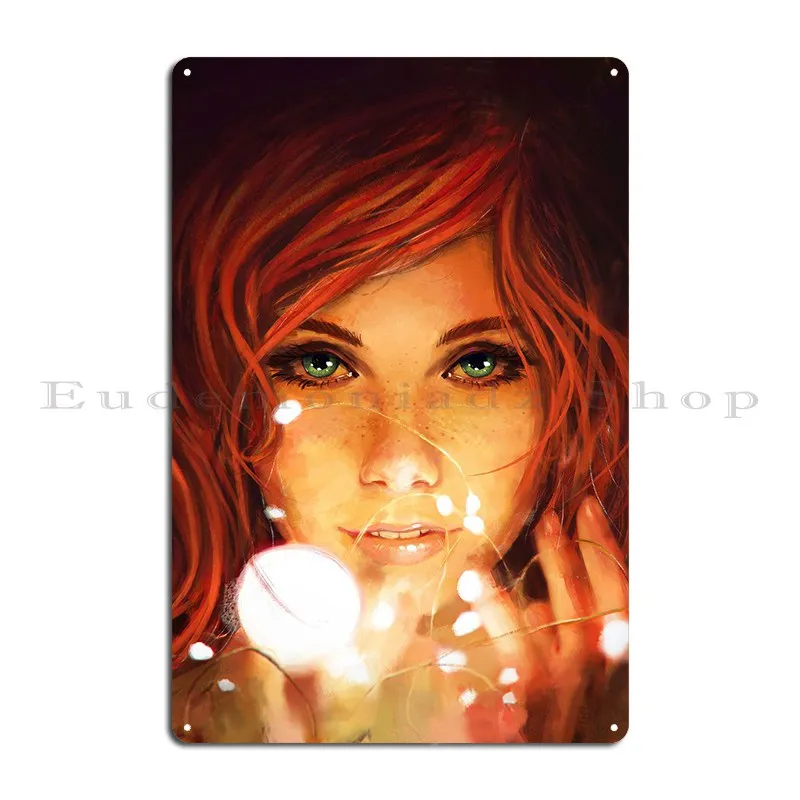 Redhead Girl Metal Plaque Club Vintage Customize Wall Decor Cinema Tin Sign Poster