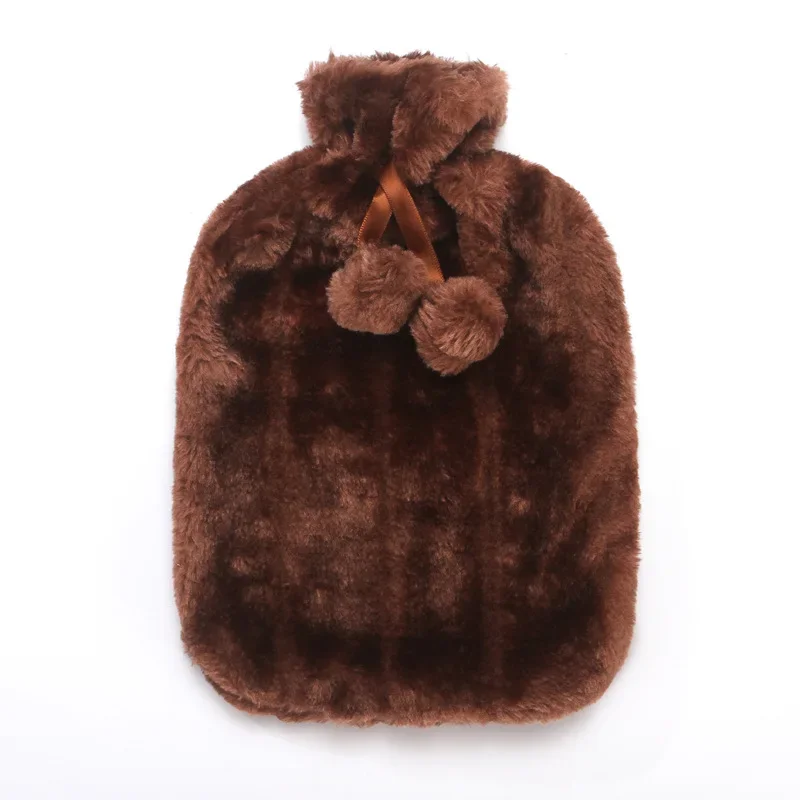 1PC 2L Removable Hot Water Bottle Bag Plush Cover Winter Protective Case Heat Preservation Covers Soft Warm Anti Cold Portable