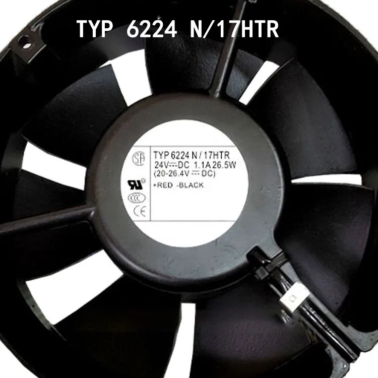 Sealed Silent Cooling Fan 17cm TYP 6224N/17HTR frequency converter fan 24V 1.1A 26.5W high air volume fan