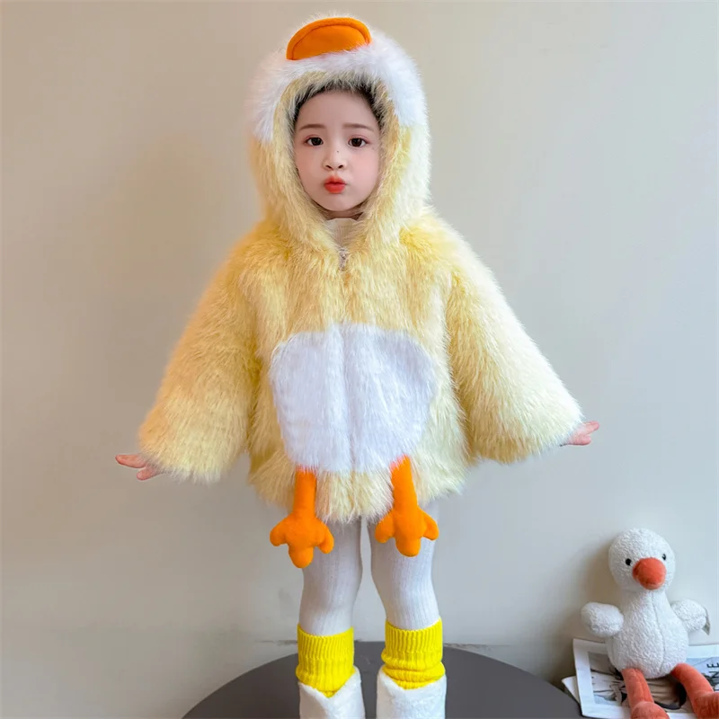 

Yellow Newborn Duck Chick Costume for Baby Infant Toddler Easter Halloween Fancy Coat Kid Cartoon Cute Hooded Thick Warm Jacket