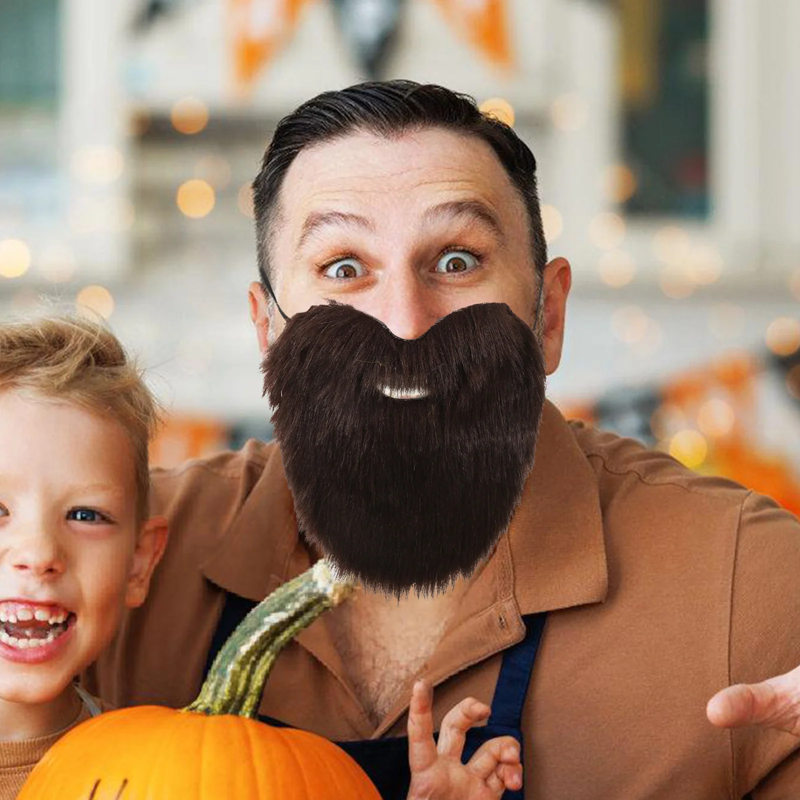 

Realistic Artificial Mustache for Men Lifelike Beard Cosplay Fancy Dress Celebration Christmas Party Photo Prop Reusable