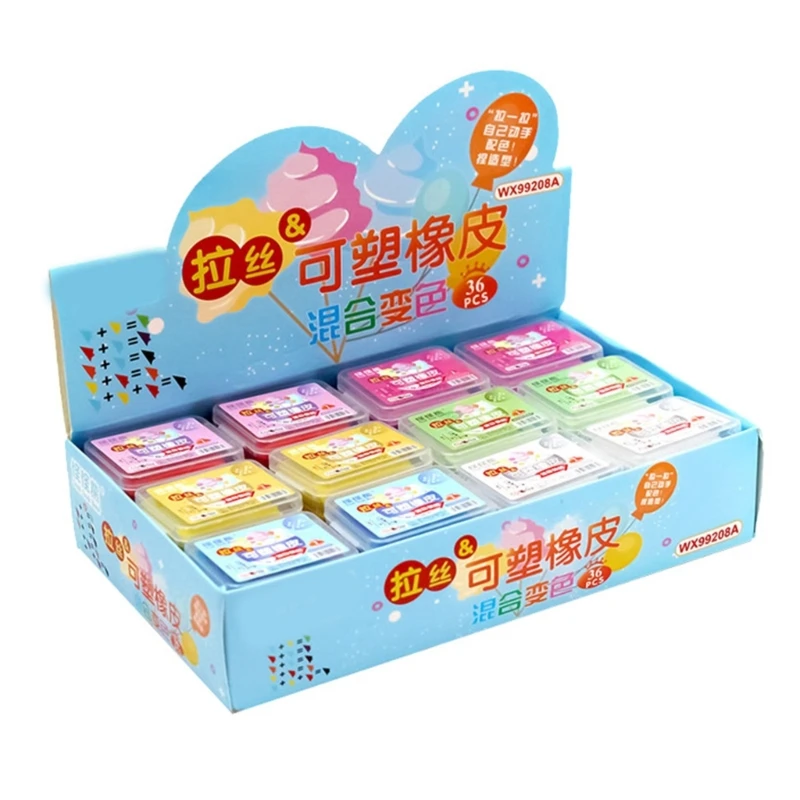 

36 Pcs/Set Kneaded Erasers Moldable Eraser Kneading Erasers Drawing Erasers Colourful Artist Erasers for Students