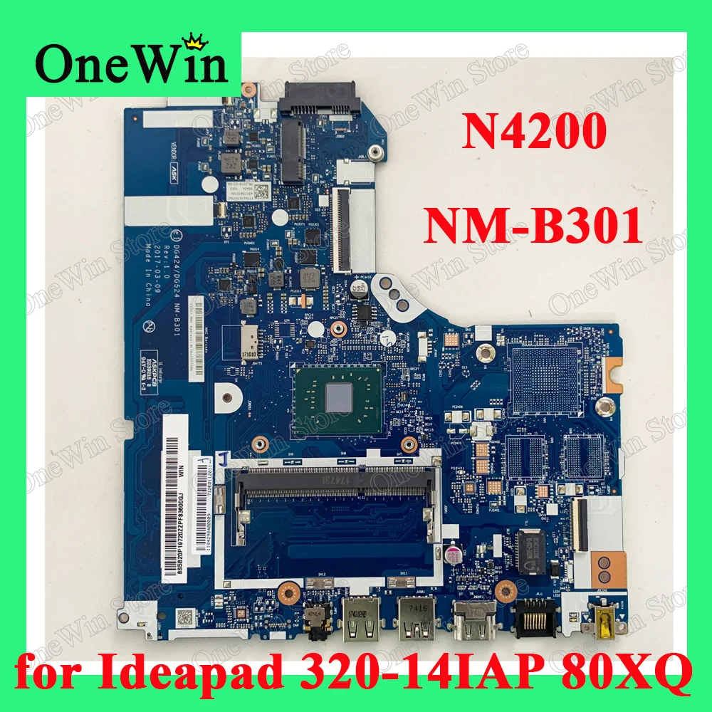 

FRU PN 5B20P19720 for Ideapad 320-14IAP 80XQ Type 14.0 inch Laptop Motherboards DG424 DG524 NM-B301 CPU DDR4 SR2Z5 N4200 UMA WIN