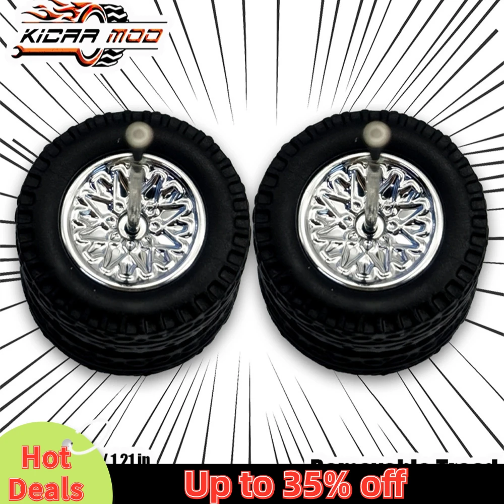 1/64 รุ่นรถล้อยาง All Terrain ยางกลีบ Spoke Refitting สําหรับ Off-road HotWheels ขนาดกลางขนาด 1 ชุด