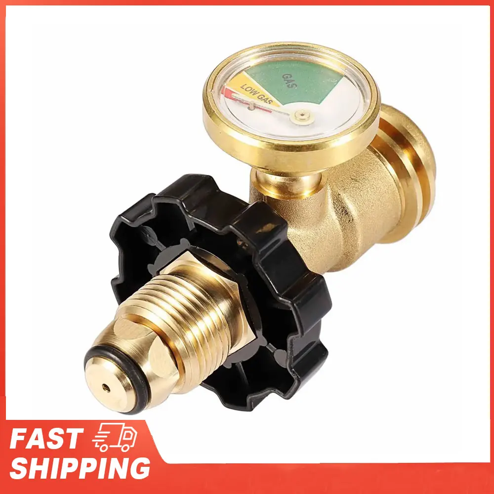 Adaptador de calibre de tanque de propano, indicador de nivel, accesorios universales de latón, convierte POL a QCC1 tipo 1