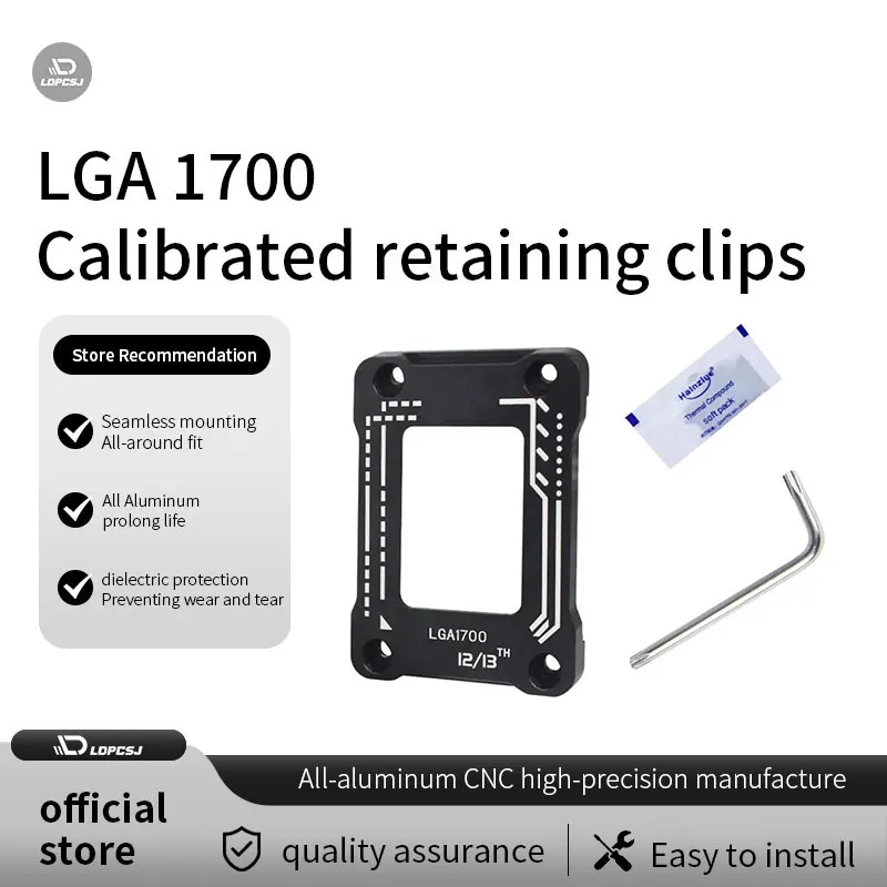 

LGA1700 Socket Anti Bending Buckle CPU Bending Corrector Frame Aluminum CPU LGA 1700 Fastener For LGA1700 Motherboard
