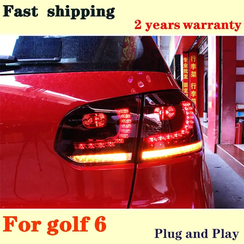 For VW Golf 6 Tail Lamp For Mk6 Taillight R20 LED Rear Lamp DRL+Brake+Dynamic Signal ALL LED Tailight Car Accessories