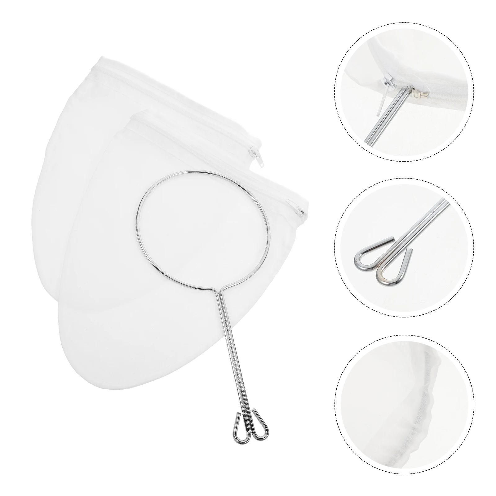 

3 Pcs Tea Strainer Filter Bag Milk with Handle Filters for Loose Stainless Steel