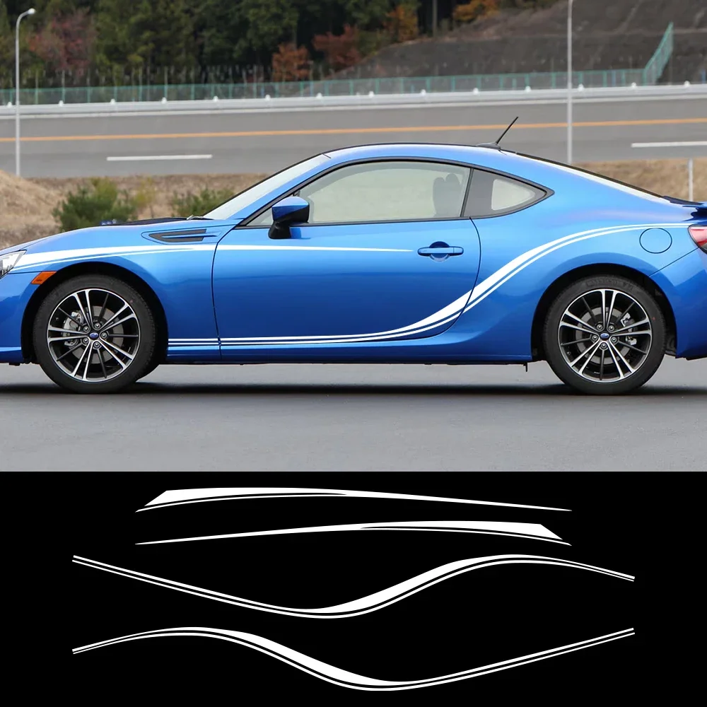 

4 шт. наклейки на боковые двери автомобиля для Subaru BRZ STI Toyota GT86 GR86 гоночная полоса в спортивном стиле виниловая пленка