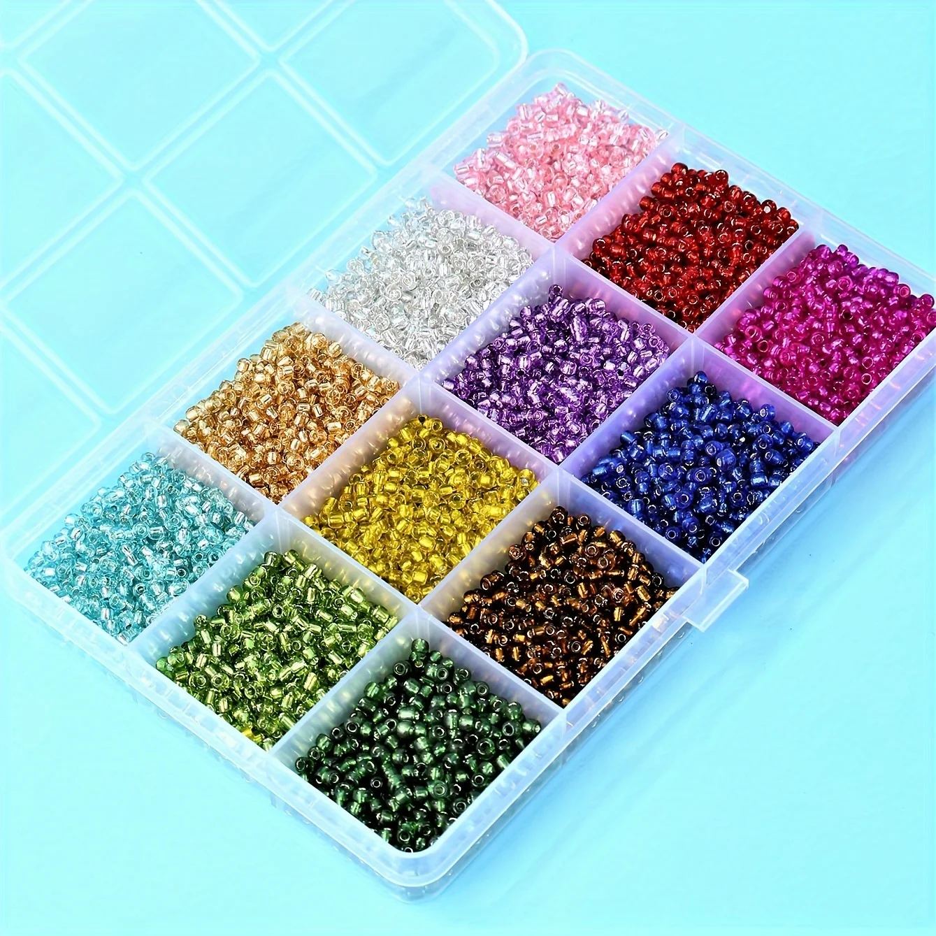 12 color 3mm seed beads suitable for girls DIY bracelet necklace jewelry creativity making boxes