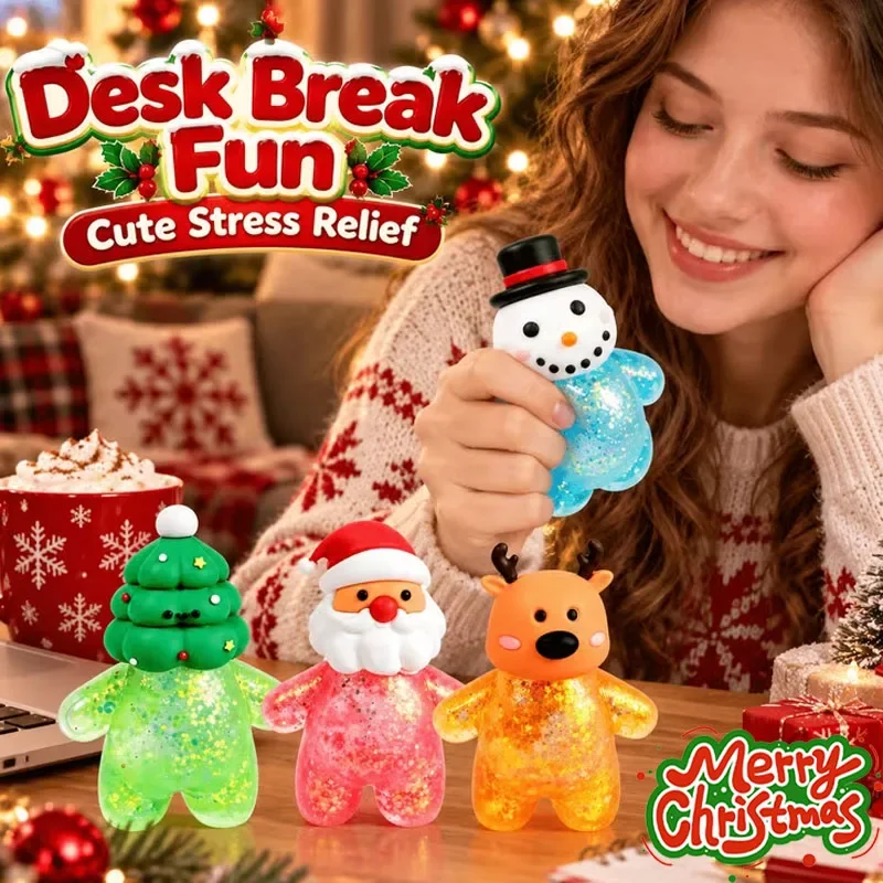 1-10PCS Xmas Squishies Stress Balls Fidget Toys for Kids Adults Holiday Party Favors Home Indoor Outdoor Stocking Stuffers