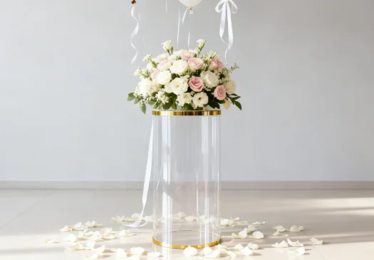 

5pcs/set)Round Acrylic Plinth Column Clear Pedestal Display Wedding Flower Stand For Wedding Events Party Stage Decoration qq151