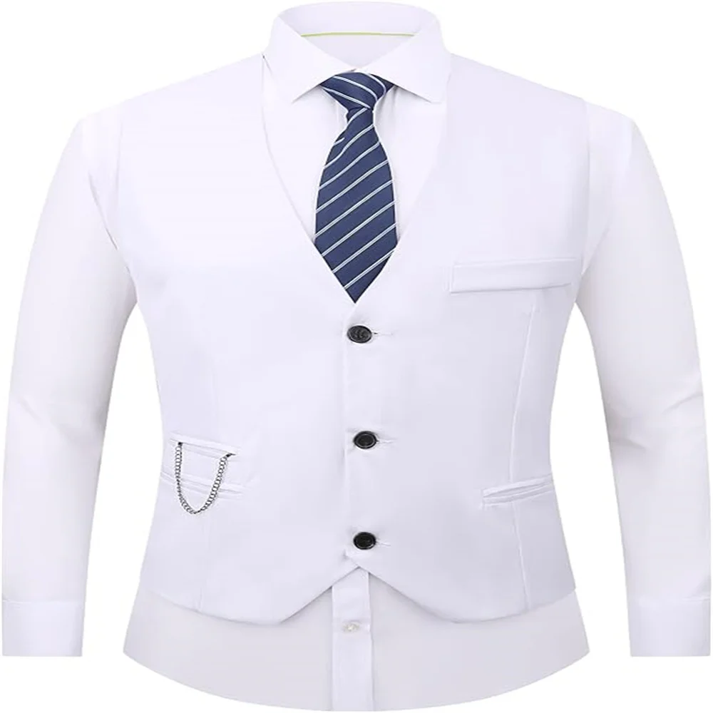 

Men's Suit Vest Business Formal Dress Waistcoat Vest with 3 Pockets for Suit or Tuxedo Slim Fit