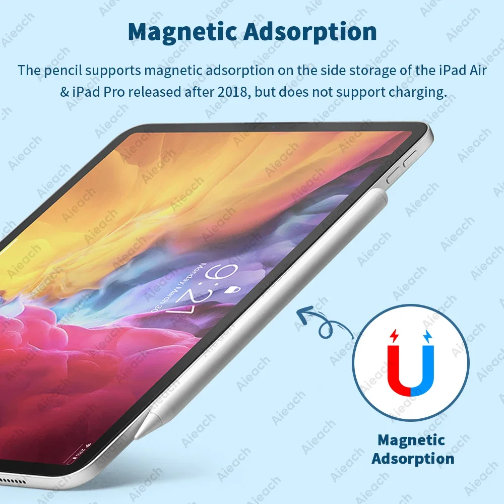 لباد قلم رصاص أبل 2 1 قلم ستايلس لباد 2018-2025 الكتابة الرسم مع بلوتوث إمالة الاستشعار رفض اليد