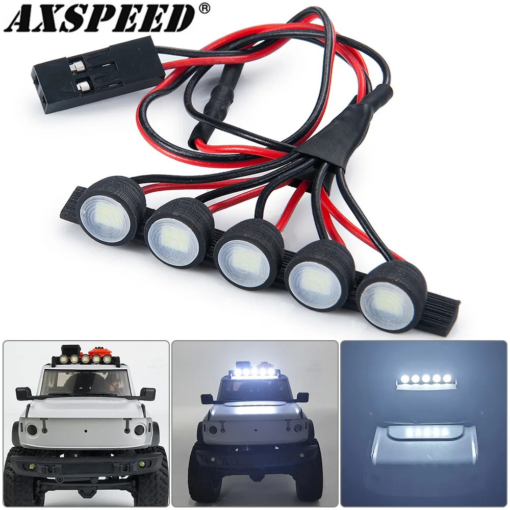 AXSPEED RC na dach samochodowy lampa listwa świetlna LED dla 1/24 gąsienica RC oś samochodu SCX24 AXI00006 Ford Bronco 4WD części zamienne