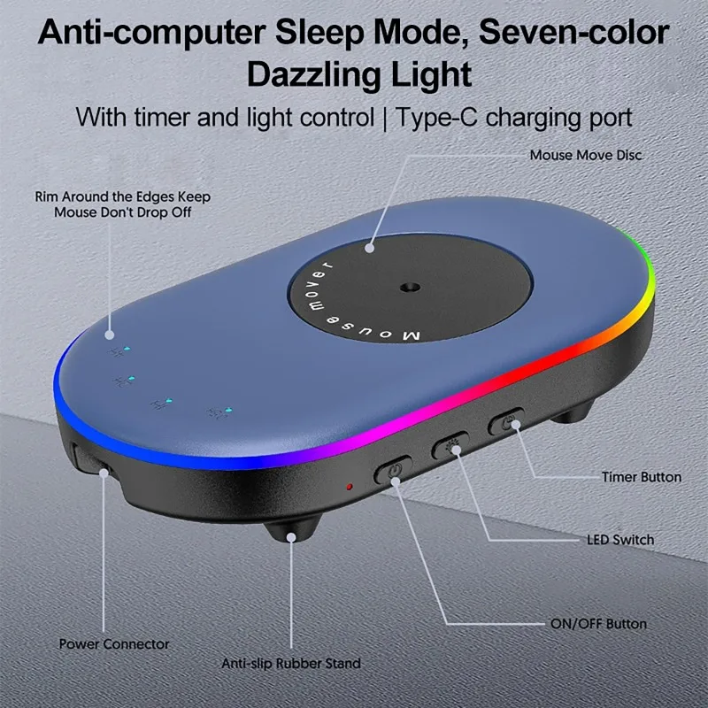 Virtual Mouse Mover Anti-sleep Automatic Movement To Prevent Computer Lock Screen With ON/OFF Switch Undetectable Mouse Jiggler