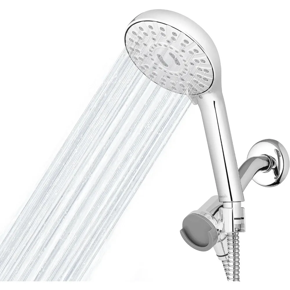 

Magnetic Dual Dock Adjustable Height Hand Held Shower Head With 5-Foot Metal Hose and PowerPulse Shower Massage, Chrome