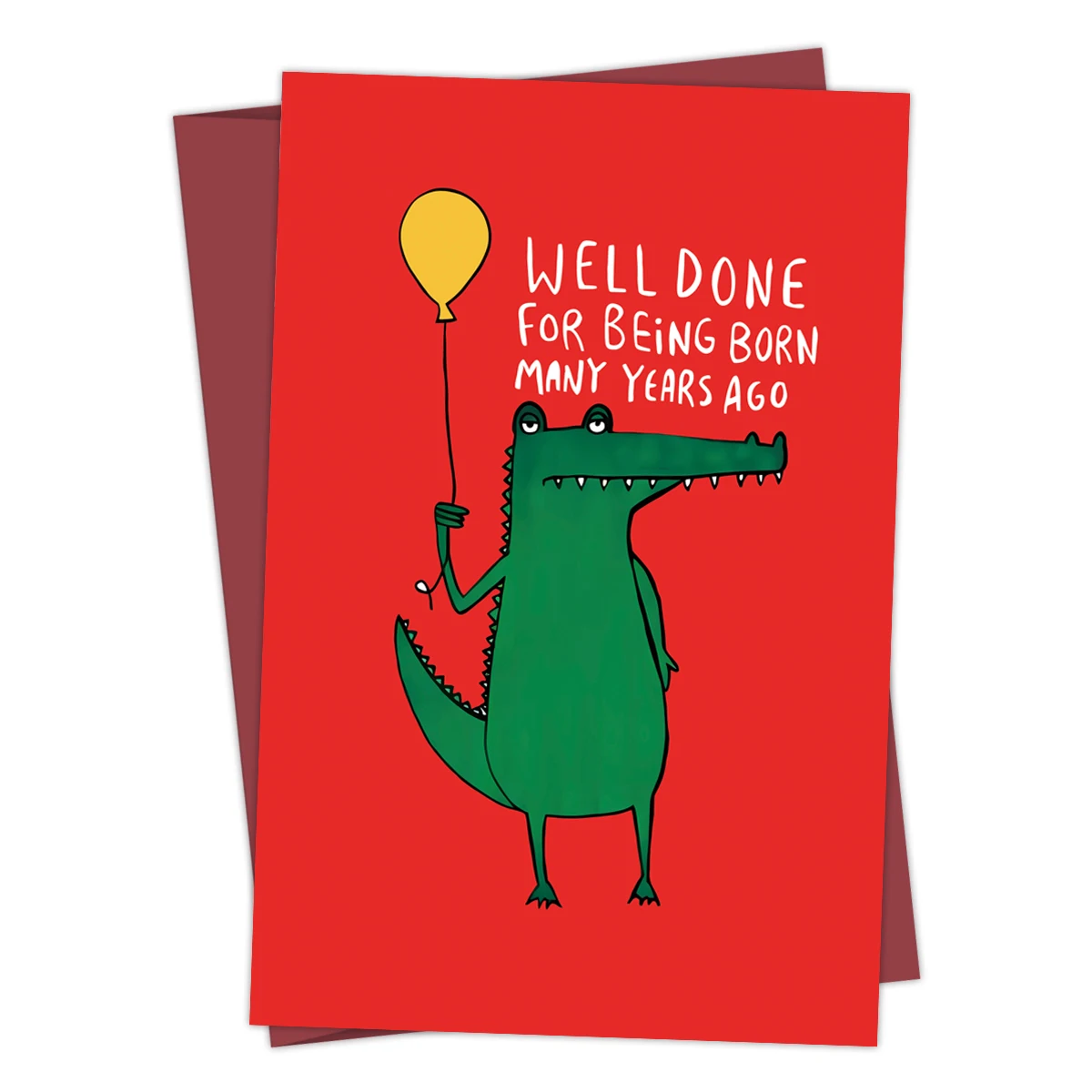 Nouvelle carte d'anniversaire Crocodile et ballon pour garçons, carte de joyeux anniversaire avec enveloppe, carte de vœux d'anniversaire amusante pour fils et fille