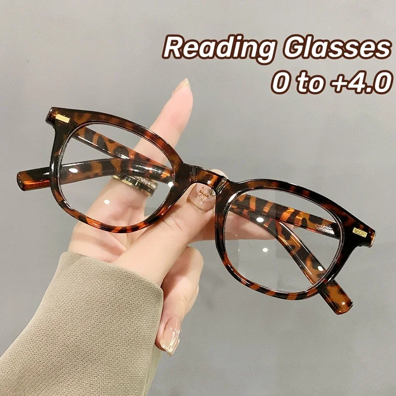 

Vintage Rivet Round Frame Glasses Women Black White Leopard Eyewear Trend Brand Reading Computer Y2K Anti Blue Light Eyeglasses