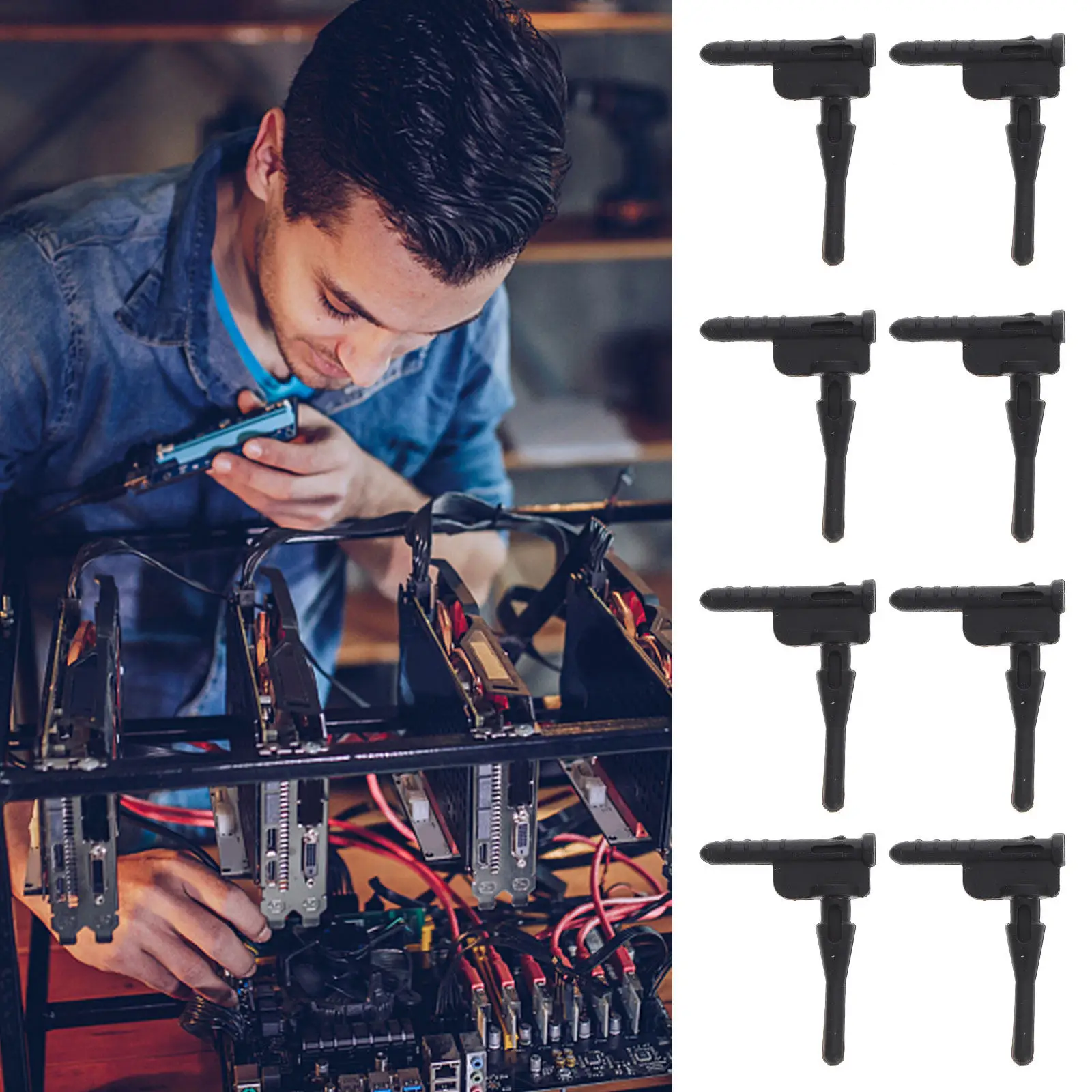 20pcs Silicone Fan Screws for PC Case Radiator Cooling Fans – Anti-Vibration Mounting Pins