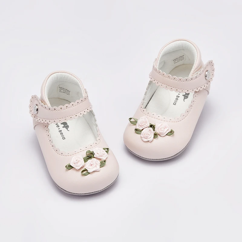 Dave Bella Pink Baby Shoes Floral Baby Girl Shoes Children Princess Shoes Non-Slip Newborn First Shoes DB3241353