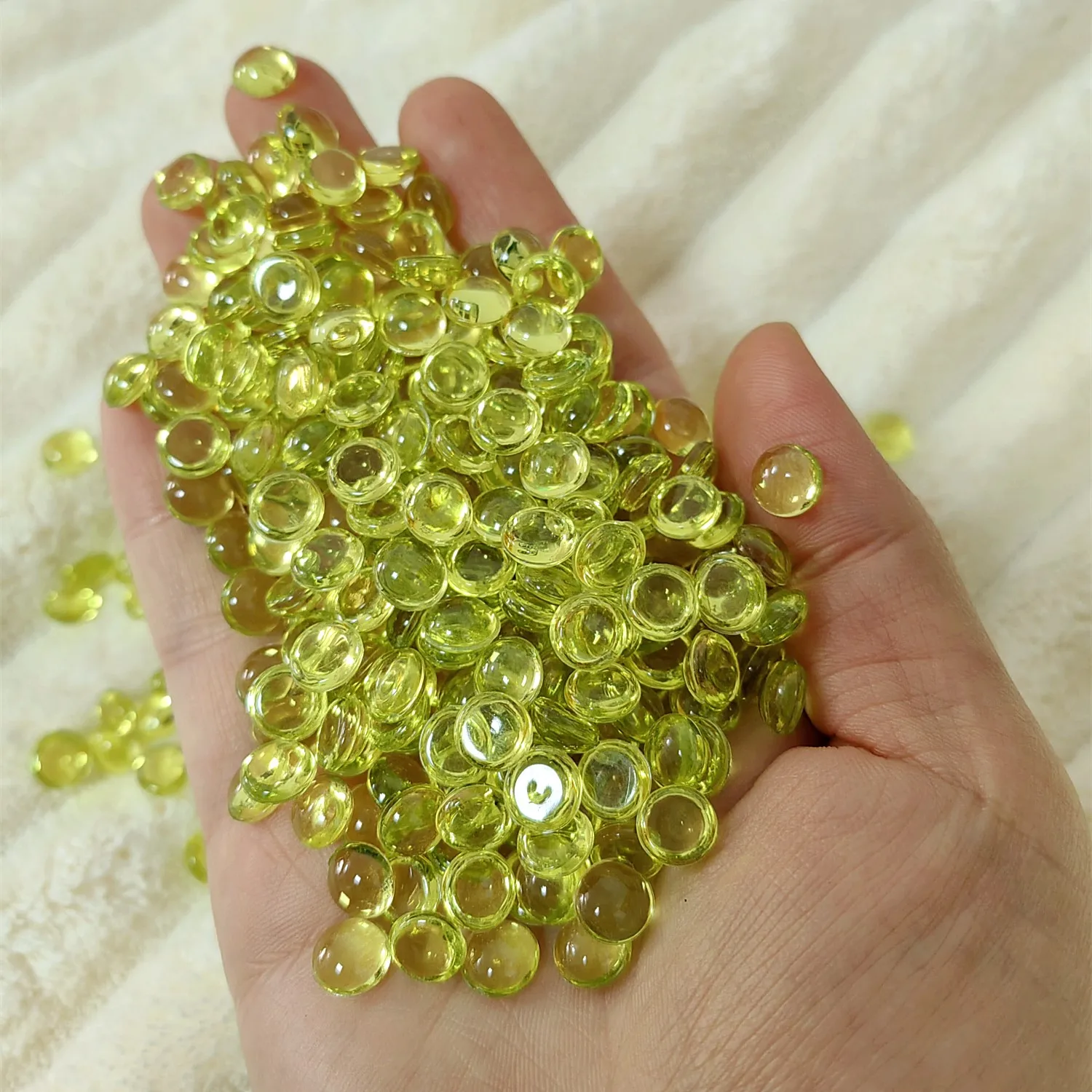 500 gr/los 7mm Mehrfarbige Runde Form Kuppel Fischglas Perlen Design Acryl, Kristall Cabochons, Zubehör Für Diy – Detail 5