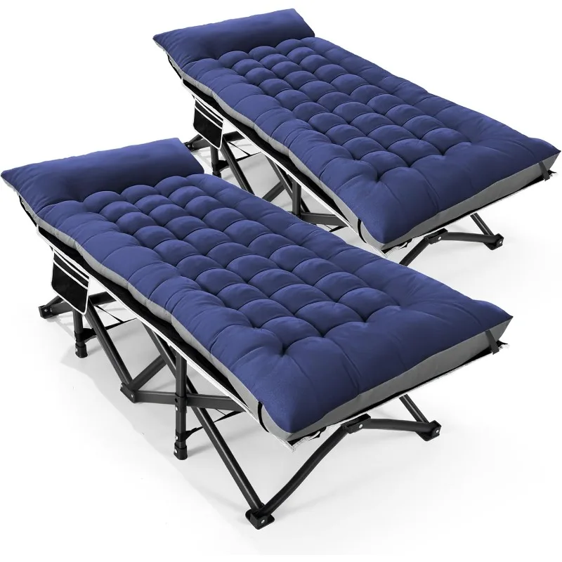 Two Blue Camping Cots