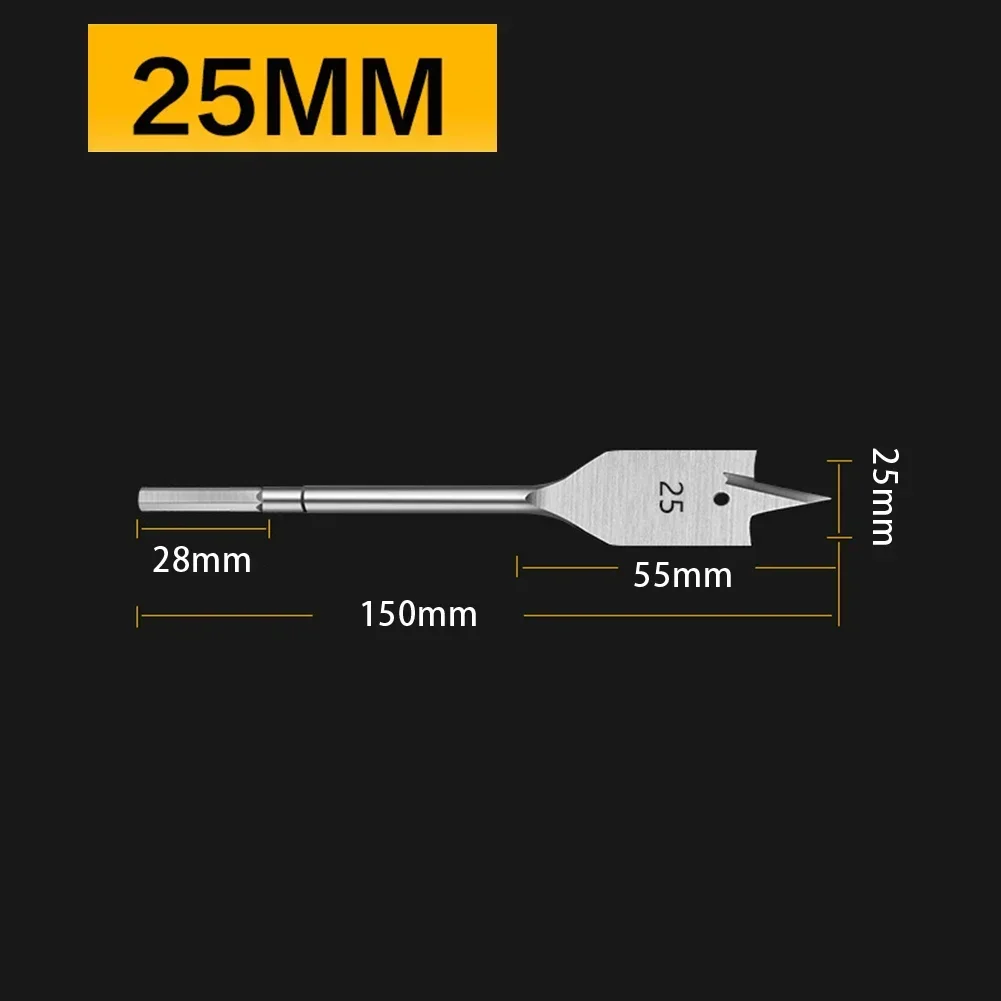 Punta da trapano per utensili elettrici Punte piatte progettate speciali 20mm-38mm Legno piatto HRC50-HRC58 Acciaio ad alto tenore di carbonio 150mm 20-38mm