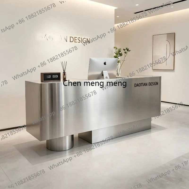 

Light luxury clothing store Stainless steel checkout page High-end bar counter Beauty salon Company front desk
