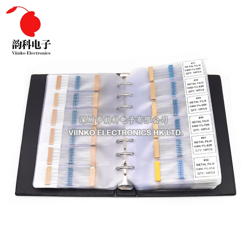 

0.25W 122/130/140/158Values 1R~10M Ohm 1/4W 1% Metal Film Resistor Assorted Kit Resistance Pack Sample Book