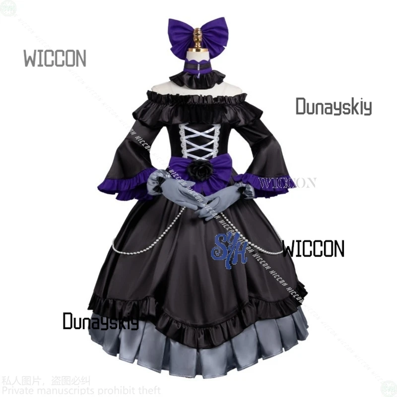 أنيمي أكوياكو ريجو Tensei Ojisan تأثيري غريس Auvergne زي المحكمة نمط أسود أرجواني تنورة القوطي لوليتا هالوين عيد الميلاد