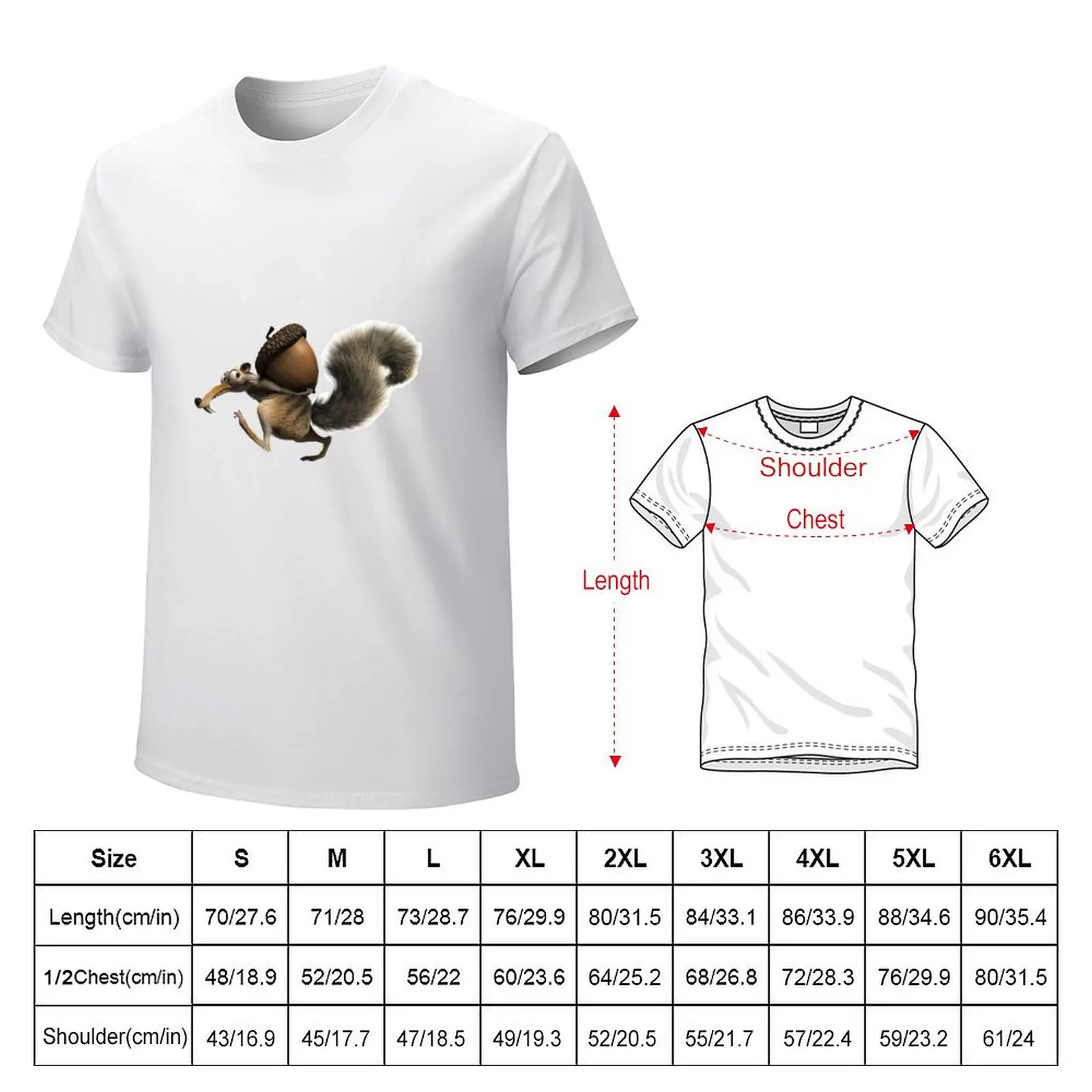 Ice Age Scrat’s Nutty T-shirt animal prinfor boys graphics Blouse heavyweights t shirts men