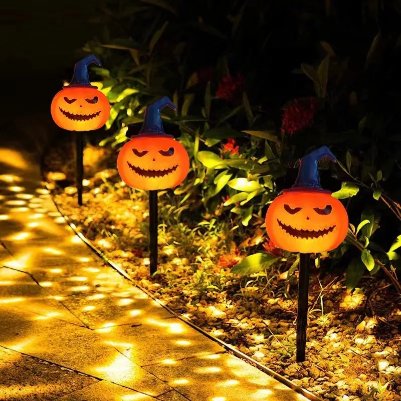 Imagem -03 - Outdoor Impermeável Halloween Pumpkin Lamp Luzes Solares Feriado Jardim Luzes Led Terra Plug Decorações Gramado 665 2024