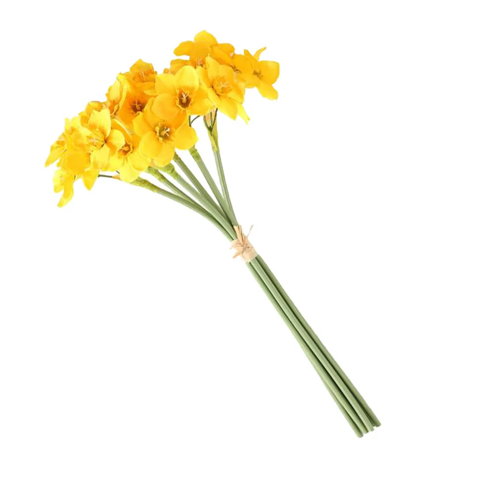 

Lifelike Daffodil Flower Bouquet Yellow Artificial Flowers For Home Office Wedding Decoration Simulation Flower Adornment
