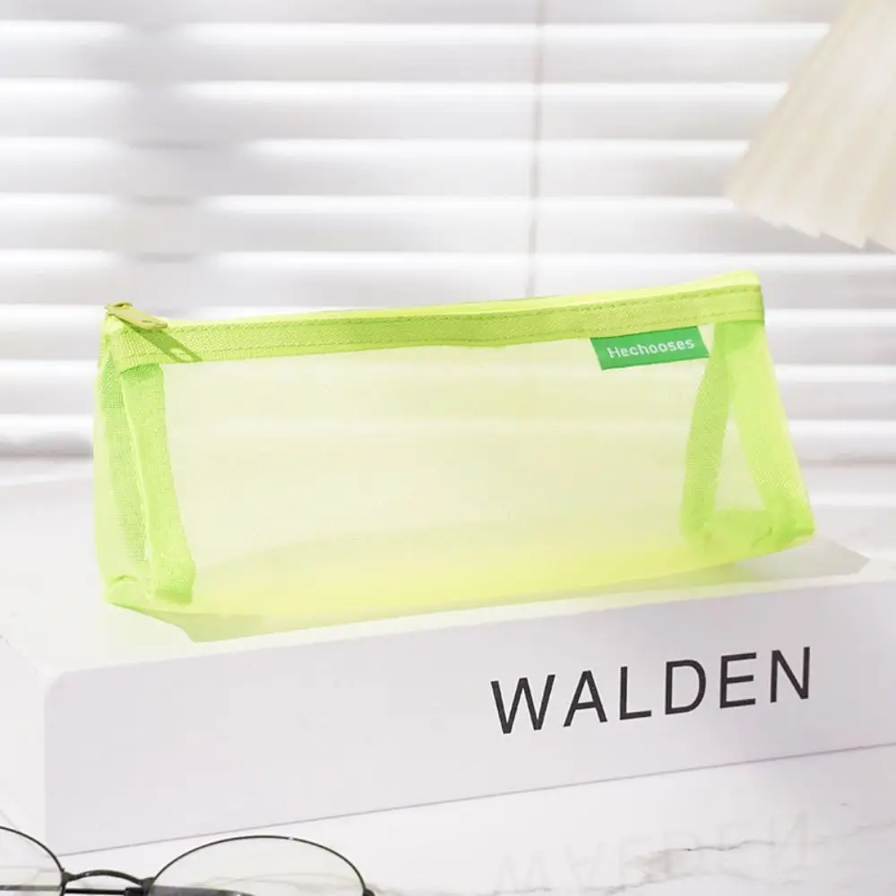 

Нейлоновый сетчатый пенал, треугольный, большой емкости, прозрачная сумка для купюр, косметичка-органайзер, чехол на молнии, канцелярская сумка для женщин