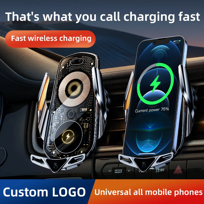 

Car Phone Holder 15W Wireless Charger Infrared Induction Touch Control Cooling Charger for iPhone Smart Phone Car Phone Stand