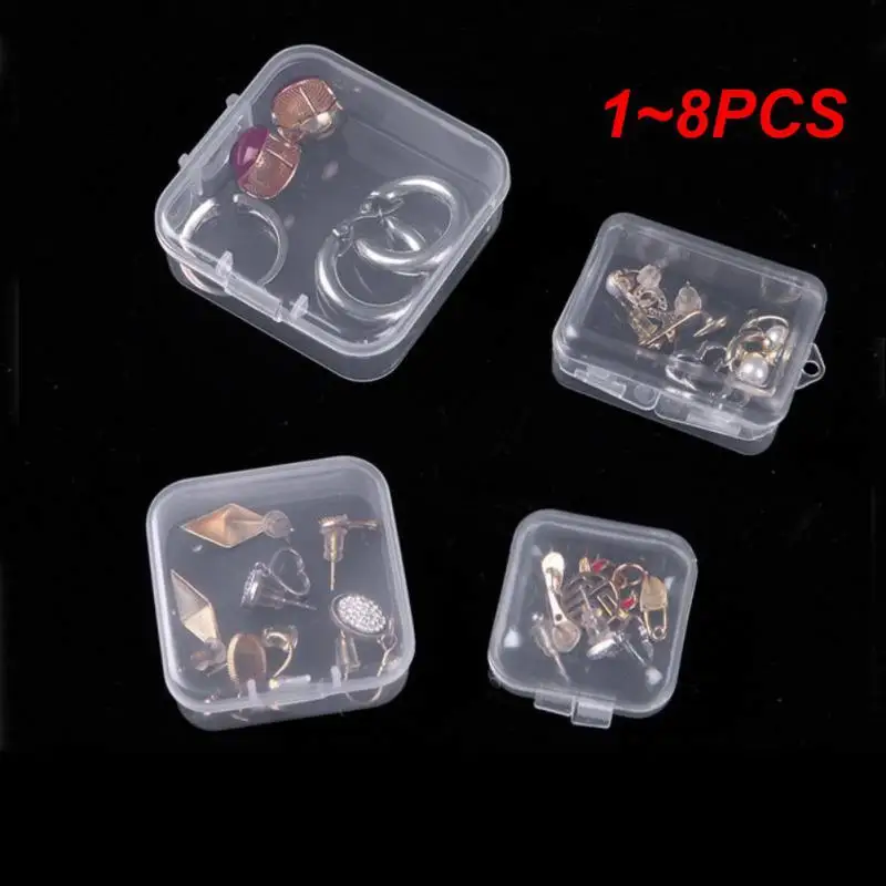 Transparent Square Plastic Jewelry Box Organizer with Individual Ring Slot for Jeweler Storage