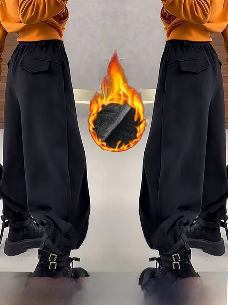 

Широкие повседневные брюки Bla для женщин больших размеров, с завязками, для работы, с высокой талией, прямые, из полиэстера