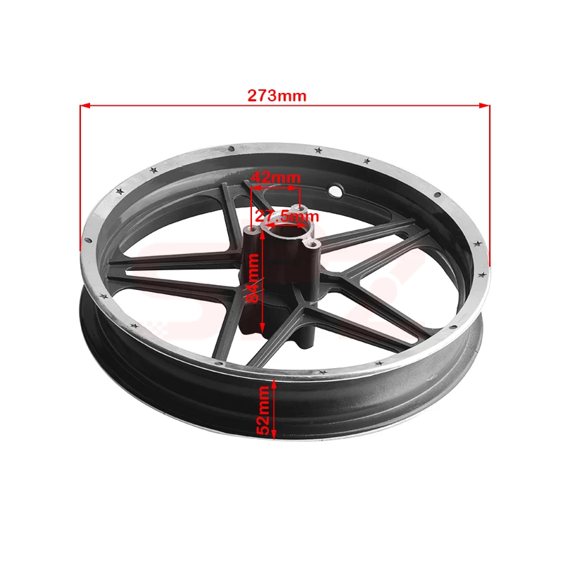 Aluminum Alloy 2.50-10 Inch Front Wheel And Rear Wheel Set Rim Wheel Hub Assembly for Pit Bike Dirt Bike Motorcycle Accessories