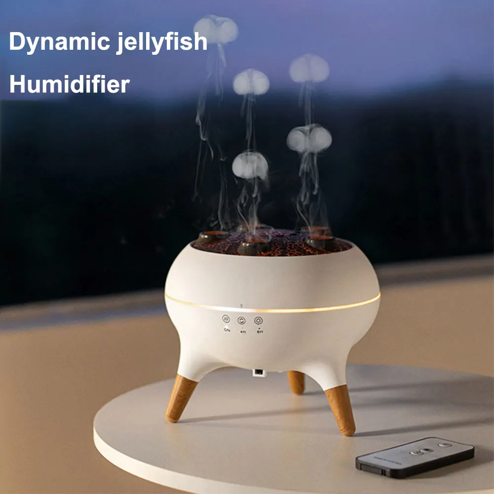 Dynamic Jellyfish Air Humidifier 250ml Essential Oil Diffuser Remote Control Bedroom Humidifier 7 Colorful LED Night Lights