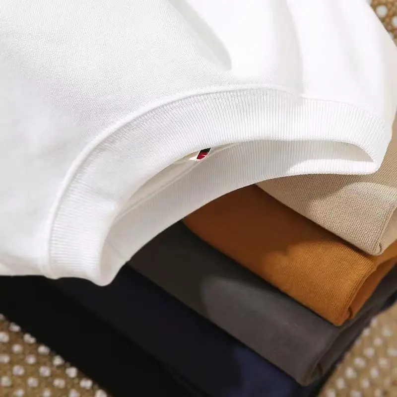 T-shirt a maniche lunghe tascabile basic in stile giapponese per uomo Nuovo pullover in cotone 100% allentato Top Camicie base per coppia primavera autunno