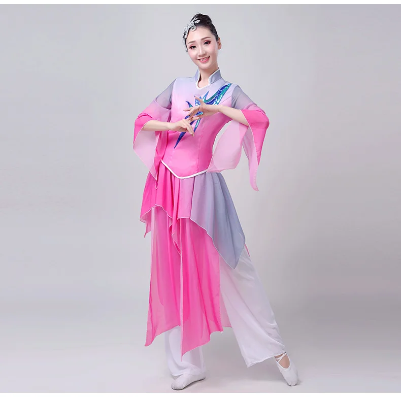 Women's Hanfu Chinese style classical dance performance costume women's Yangko fan dance costume folk dance performance costume