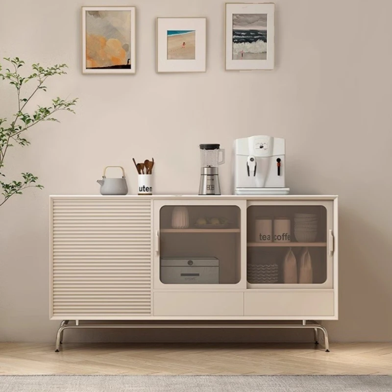 

Nordic solid wood rock slab dining side cabinet modern simple living room locker dining room wine cabinet