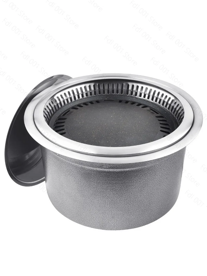 2026 Suitable for Korean electric Commercial cafeteria Under the Smoke barbecue Round infrared energy-saving inlaid