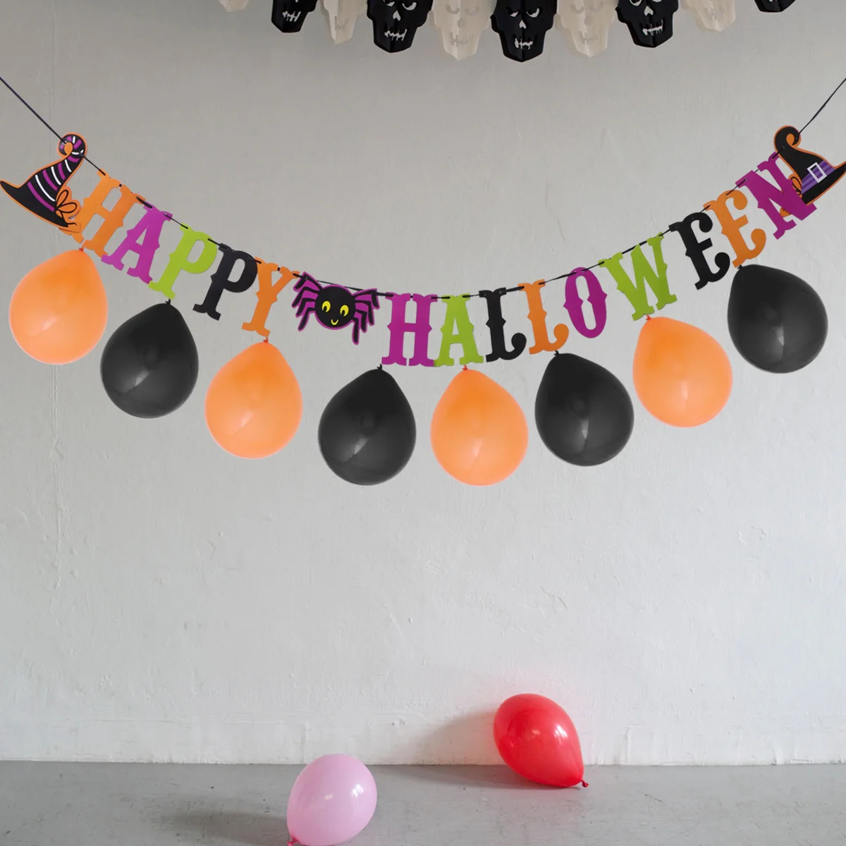 

Happy Halloween Banner Balloon Decorative Hanging Garland Party Supplies Halloween Party Banner